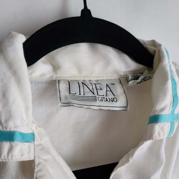 Vintage 80s Linea Gitano All American Sunset Diner Mens Small Button White Shirt - Picture 5 of 13